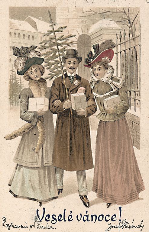 Historické vánoční pohlednice - jednorázové použití
