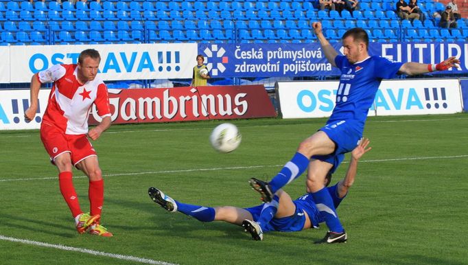 Baník - Slavia, momentky z utkání 29. kola Gambrinus ligy, v němž ostravský klub téměř jistě získal definitivu, pokud jde o záchranu v první lize.