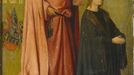 Detail z Boschova obrazu Klanění tří králů. Malba zachycující biblickou scénu má bohatou symboliku.