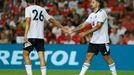 Soccer Football - Pre Season Friendly - Benfica v Fulham - Estadio Algarve, Faro, Portugal - July 17, 2022 Fulham's Aleksander Mitrovic celebrates with teammate after sco