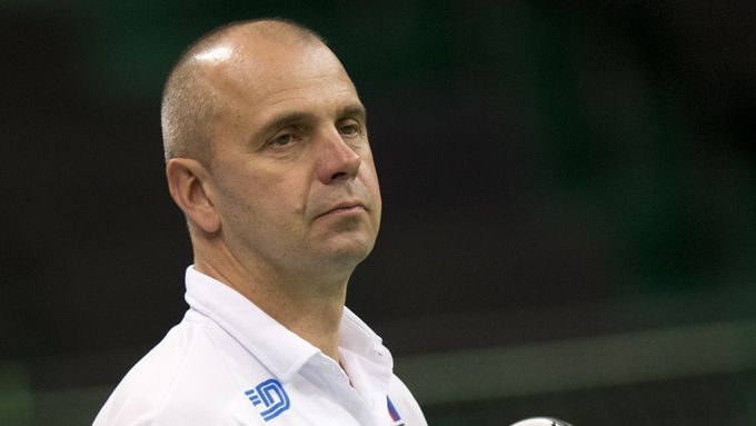 Vladimír Šafařík při tréninku českých tenistů před finále Davis Cupu