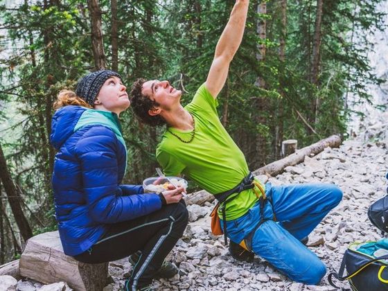 Adam Ondra and girlfriend Iva Vejmolová in Canada