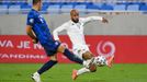 David McGoldrick in action with Slovakia’s Martin Valjent