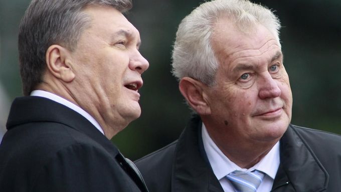 Miloš Zeman s Viktorem Janukovyčem.