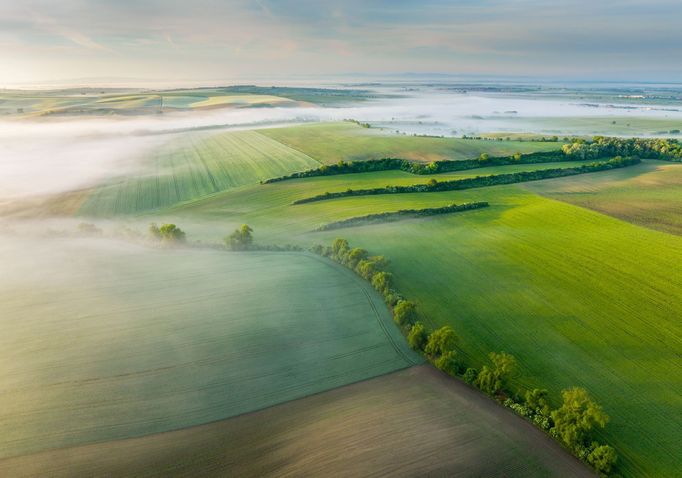 Moravské Slovácko, jižní Morava, fotografie z dronu, fotograf Radek Severa