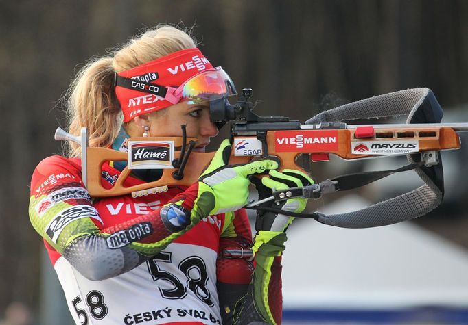 Biatlonová exhibice v Jablonci - Břízkách (Gabriela Soukalová)