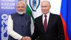 Ruský prezident Vladimir Putin, indický premiér Naréndra Módí