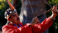 Venezuela's President Nicolas Maduro leads rally on the Day of Indigenous Resistance, in Caracas