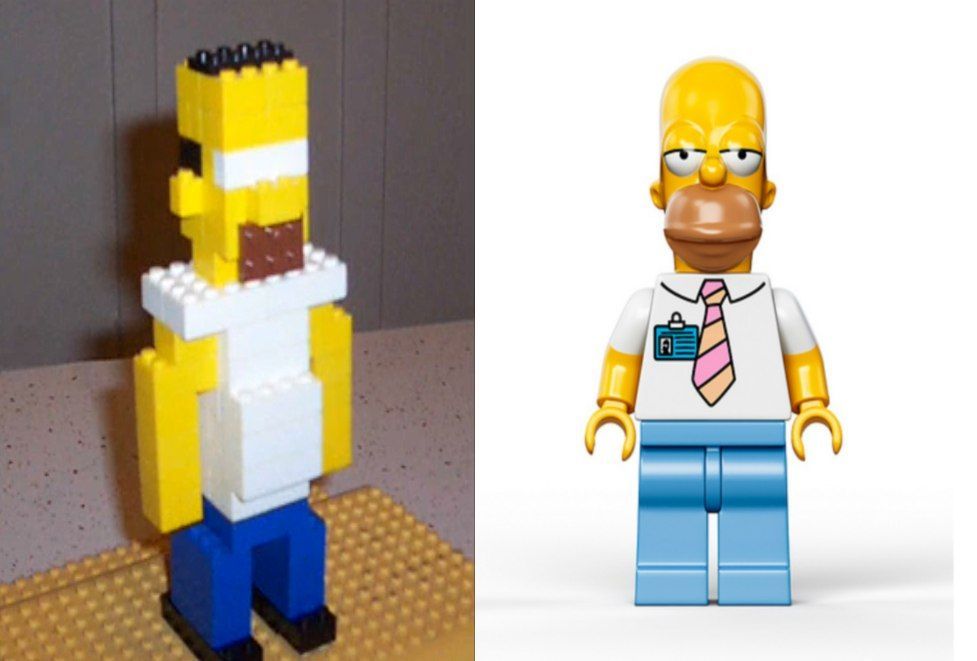 Lego Simpsonovi - před a po
