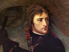 Detail Napoleonova obličeje v době prvního italského tažení.