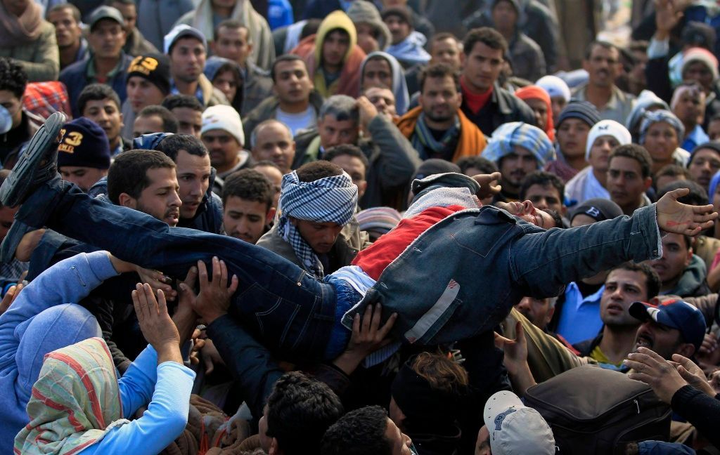 Libyjsko-tuniská hranice - lidé prchající z Libye