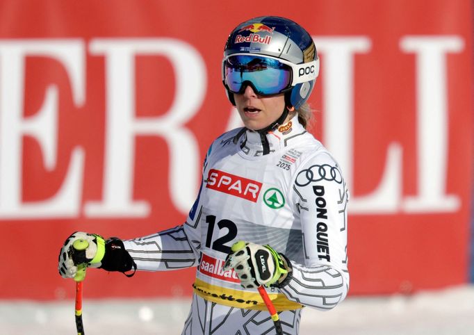 Ester Ledecká v závodě super-G žen na MS v Saalbachu 2025