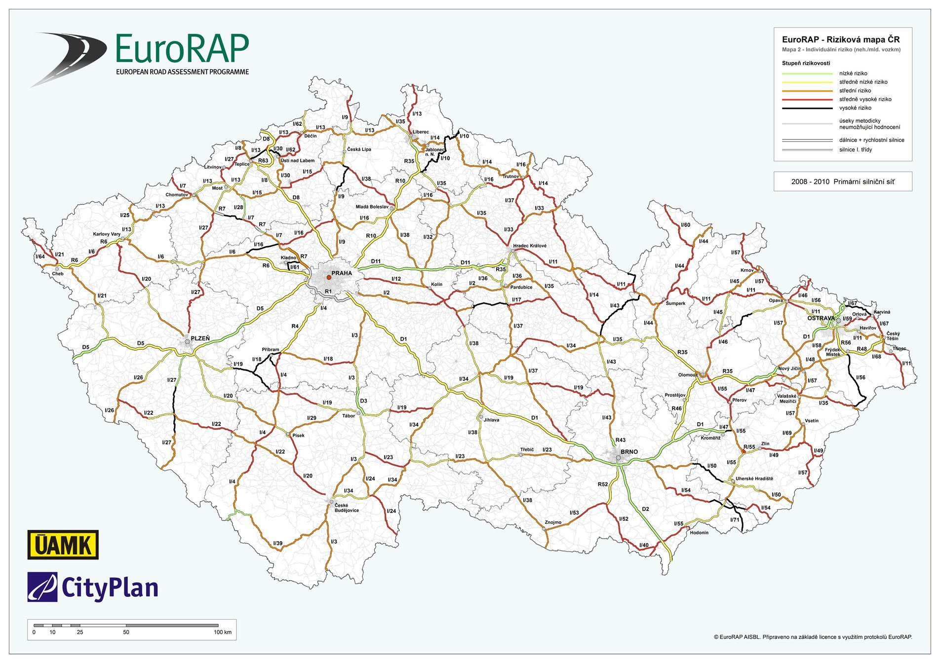 Europap - riziková mapa ČR