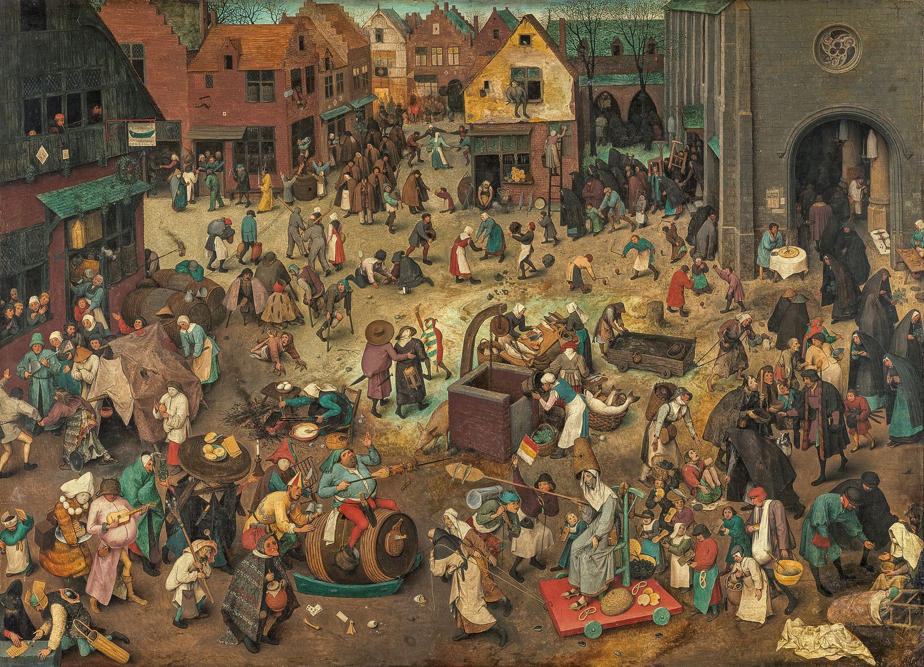 Pieter Bruegel starší: Zápas masopustu s půstem, 1559