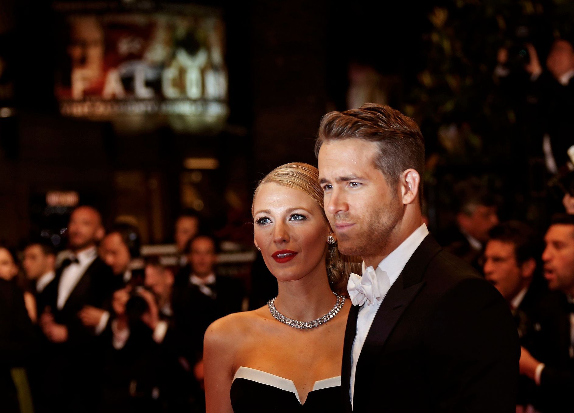 Cast member Ryan Reynolds and his wife actress Blake Lively pose on the red carpet as they arrive for the screening of the film &quot;Captives&quot; in competition at the 67th Cannes Film Festival in