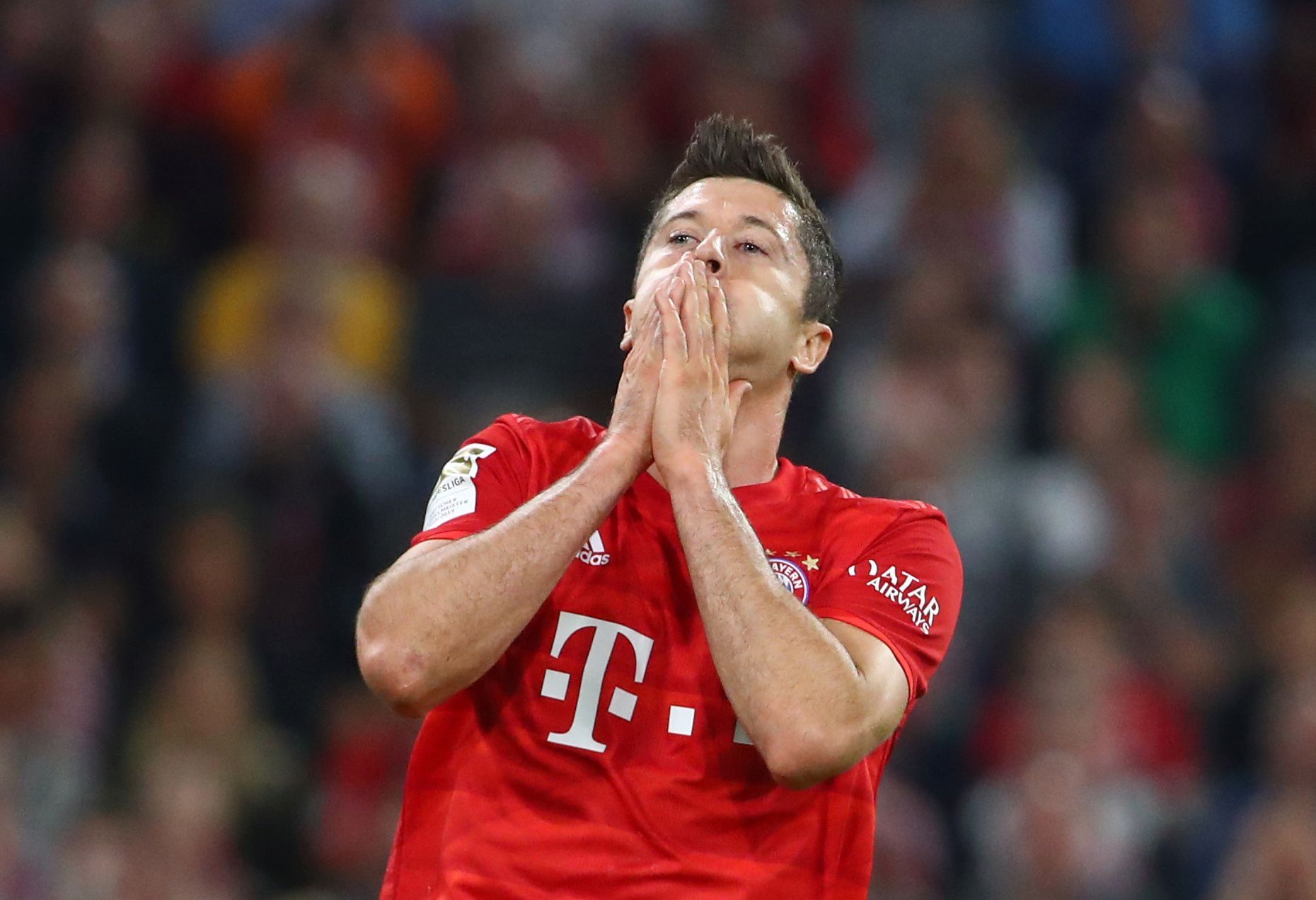 1. kolo německé ligy 2019/20, Bayern - Hertha: Domácí Robert Lewandowski.