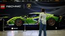 A life-sized Lamborghini Sian FKP 37 car made with Lego is seen at 2022 Paris Auto Show, France October 17, 2022. REUTERS/Stephane Mahe