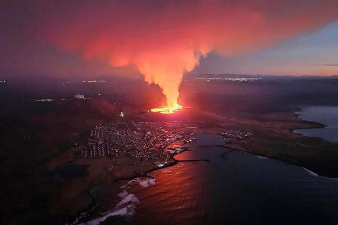 Sopečná erupce na Islandu.