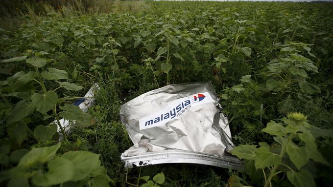 Trosky malajsijského boeingu, který byl pravděpodobně sestřelen nad východní Ukrajinou loni v červenci.
