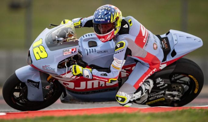 Filip Salač na motocyklu Moto2 týmu Gresini Racing při VC Ameriky 2023