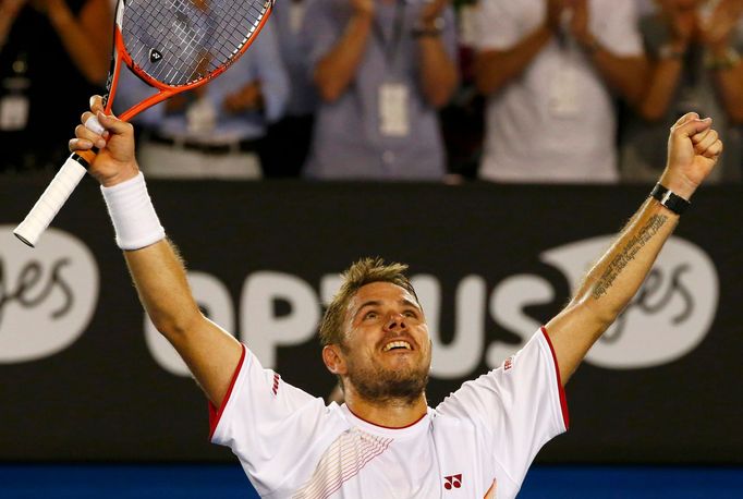 Stanislas Wawrinka slaví triumf na Australian Open