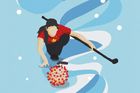 Foto: Curling s virem. V Česku visí plakáty čínského umělce, kritizují olympiádu