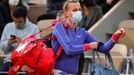 Tennis - French Open - Roland Garros, Paris, France - October 8, 2020 Czech Republic's Petra Kvitova during her semi final match against Sofia Kenin of the U.S. REUTERS/C