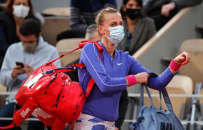 Tennis - French Open - Roland Garros, Paris, France - October 8, 2020 Czech Republic's Petra Kvitova during her semi final match against Sofia Kenin of the U.S. REUTERS/C