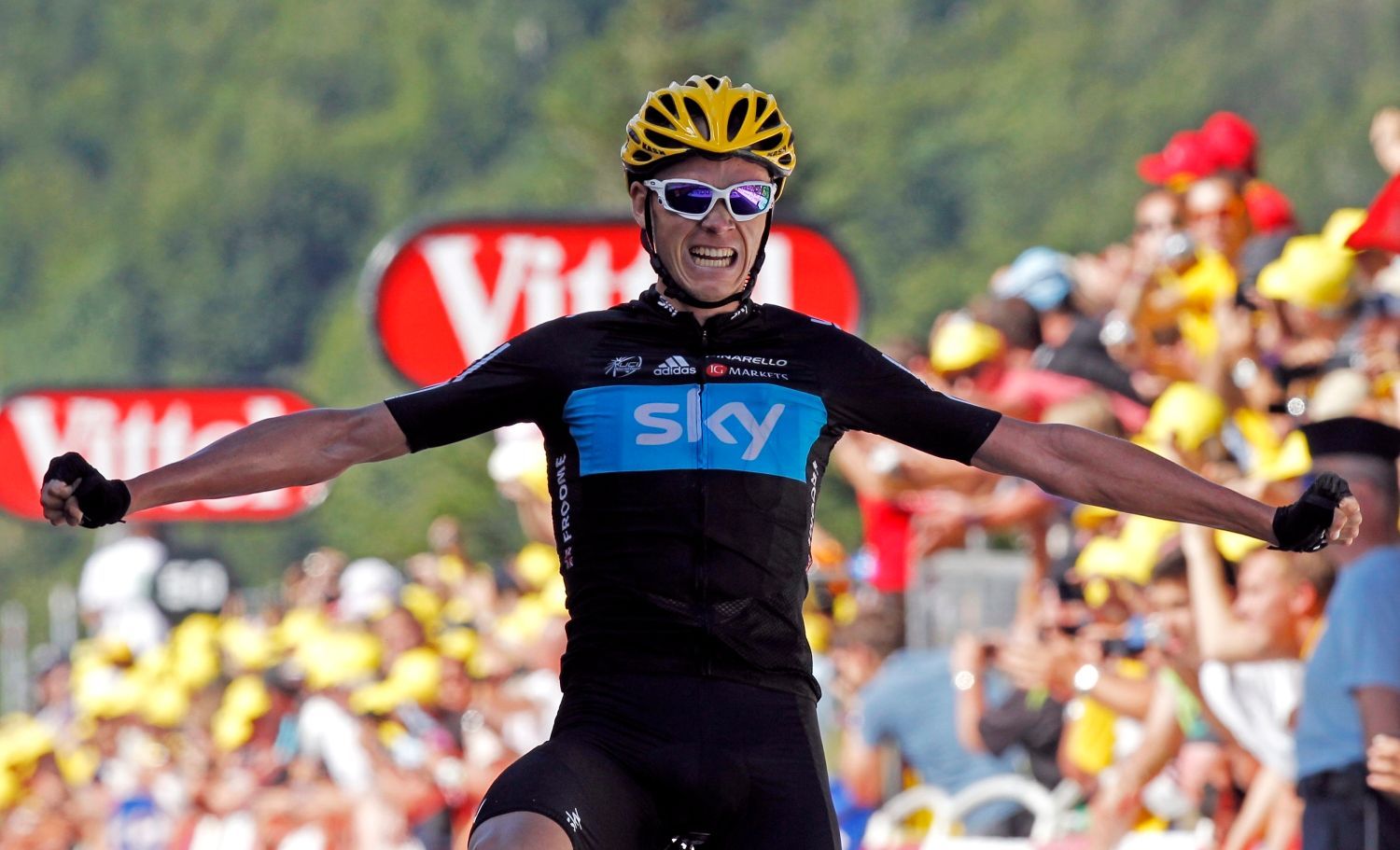 Britský cyklista Christopher Froome během sedmé etapy Tour de France 2012.