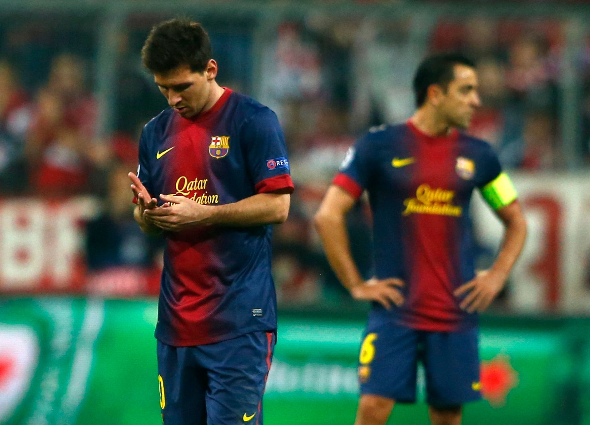 LM, Bayern - Barcelona:Lionel Messi a Xavi Hernandez
