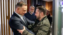 Volodymyr Zelenskyj s polským prezidentem Andrzejem Dudou.