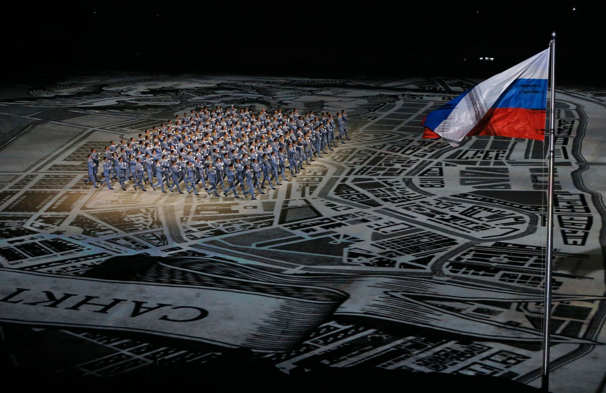 Soči 2014, zahájení: založení Petrohradu