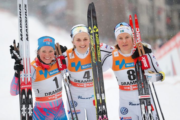 SP v běžeckém lyžování, sprint v Drammenu: Krista Pärmäkoskiová, Stina Nilssonová a Hanna Falková