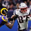 Rob Gronkowski (87) z týmu New England Patriots v Super Bowlu LIII