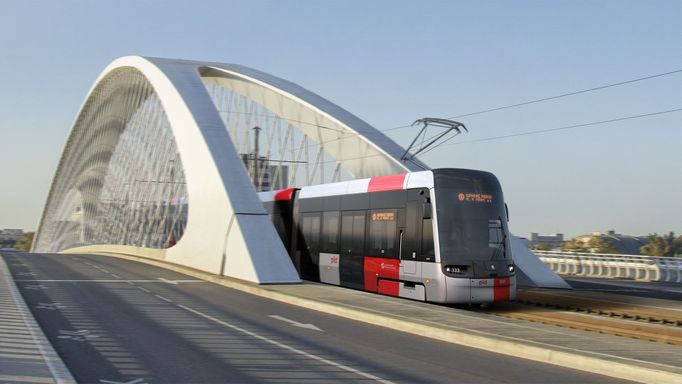 Vizualizace nové tramvaje Škoda ForCity Plus Praha 52T