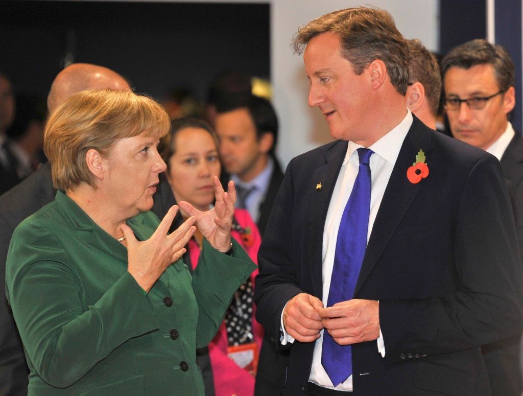 Kancléřka Angela Merkelová a premiér David Cameron