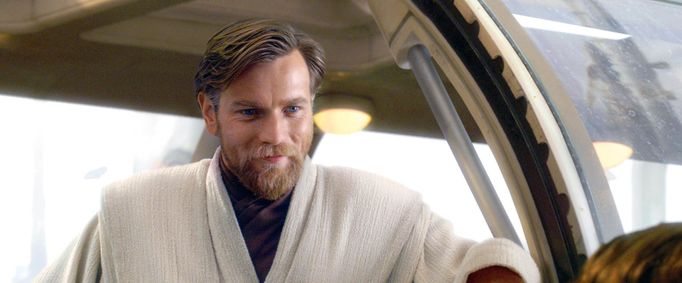 Ewan McGregor jako Obi-Wan Kenobi ve filmu Star Wars: Epizoda III - Pomsta Sithů z roku 2005.