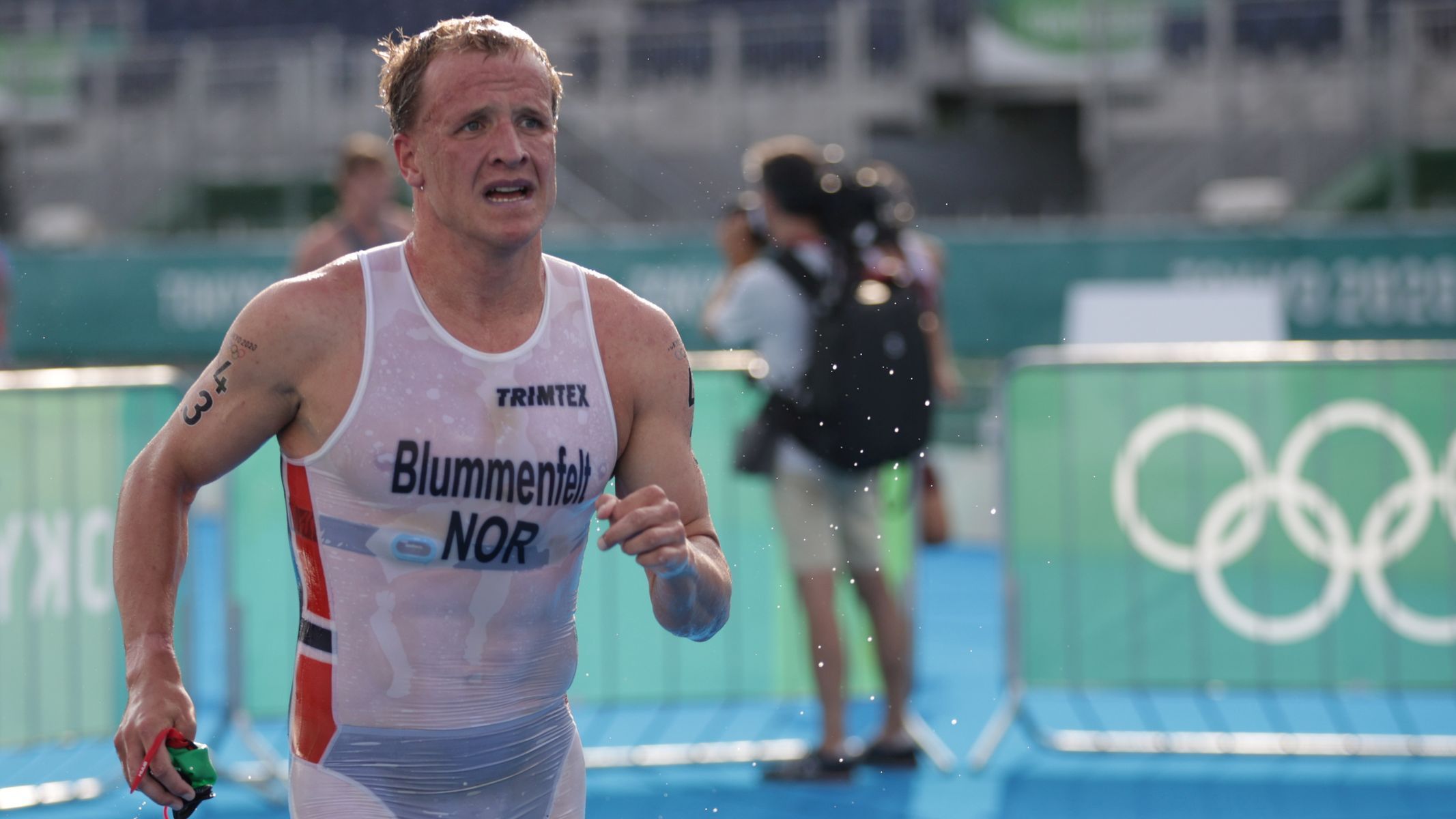 Kristian Blummenfelt na olympijských hrách v Tokiu.