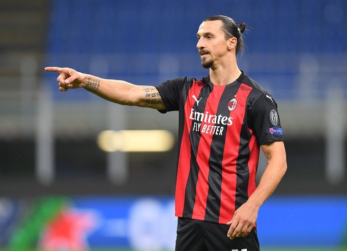 Zlatan Ibrahimovic v zápase Evropské ligy AC Milán  Sparta Praha