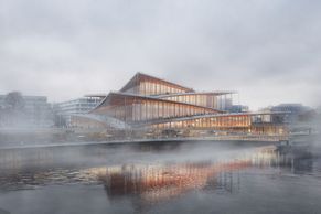 Změna u filharmonie: místo dlažby bude zeleň, na střeše poteče "kamenná Vltava"