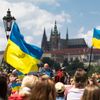 Pochod Děkujeme Češi, Ukrajinci, uprchlíci, Ukrajina, Pražský hrad
