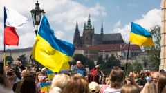 Pochod Děkujeme Češi, Ukrajinci, uprchlíci, Ukrajina, Pražský hrad