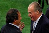 Zápas si nenechal ujít ani španělský král Juan Carlos s Michelem Platinim