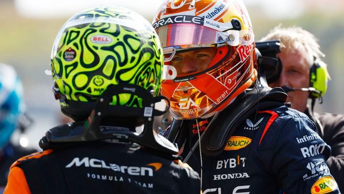 Lando Norris a Max Verstappen