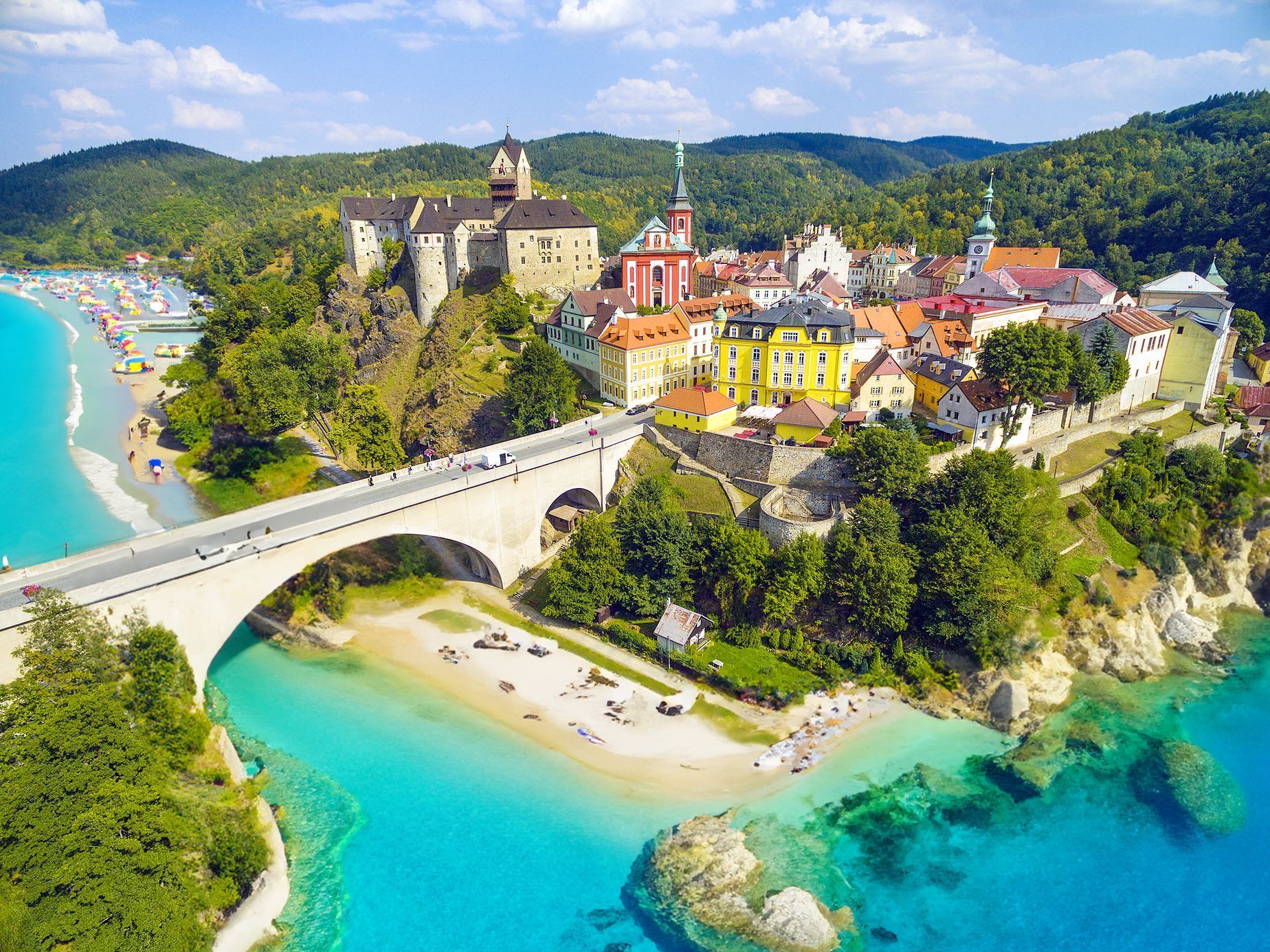 Jak by to vypadalo, kdyby Česko mělo své moře, koláž, umělá inteligence, fikce, moře, Česko, Magazín