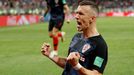 Ivan Perišič slaví gól v semifinále MS 2018 Chorvatsko - Anglie