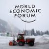 Zasněžený Davos před začátkem Světového ekonomického fóra.