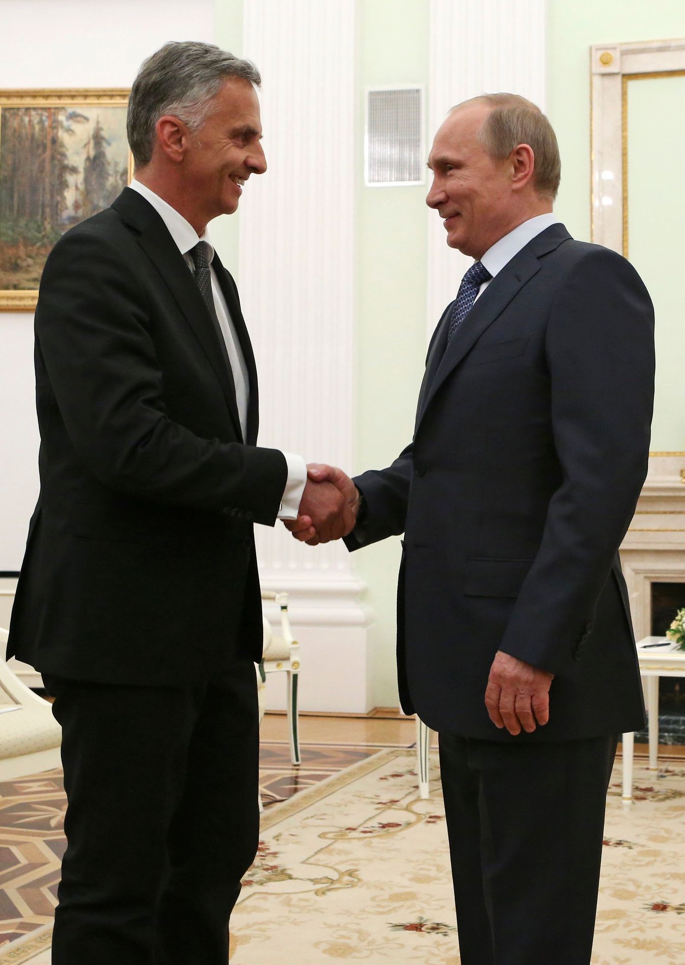 Vladimir Putina a Didier Burkhalter v Moskvě
