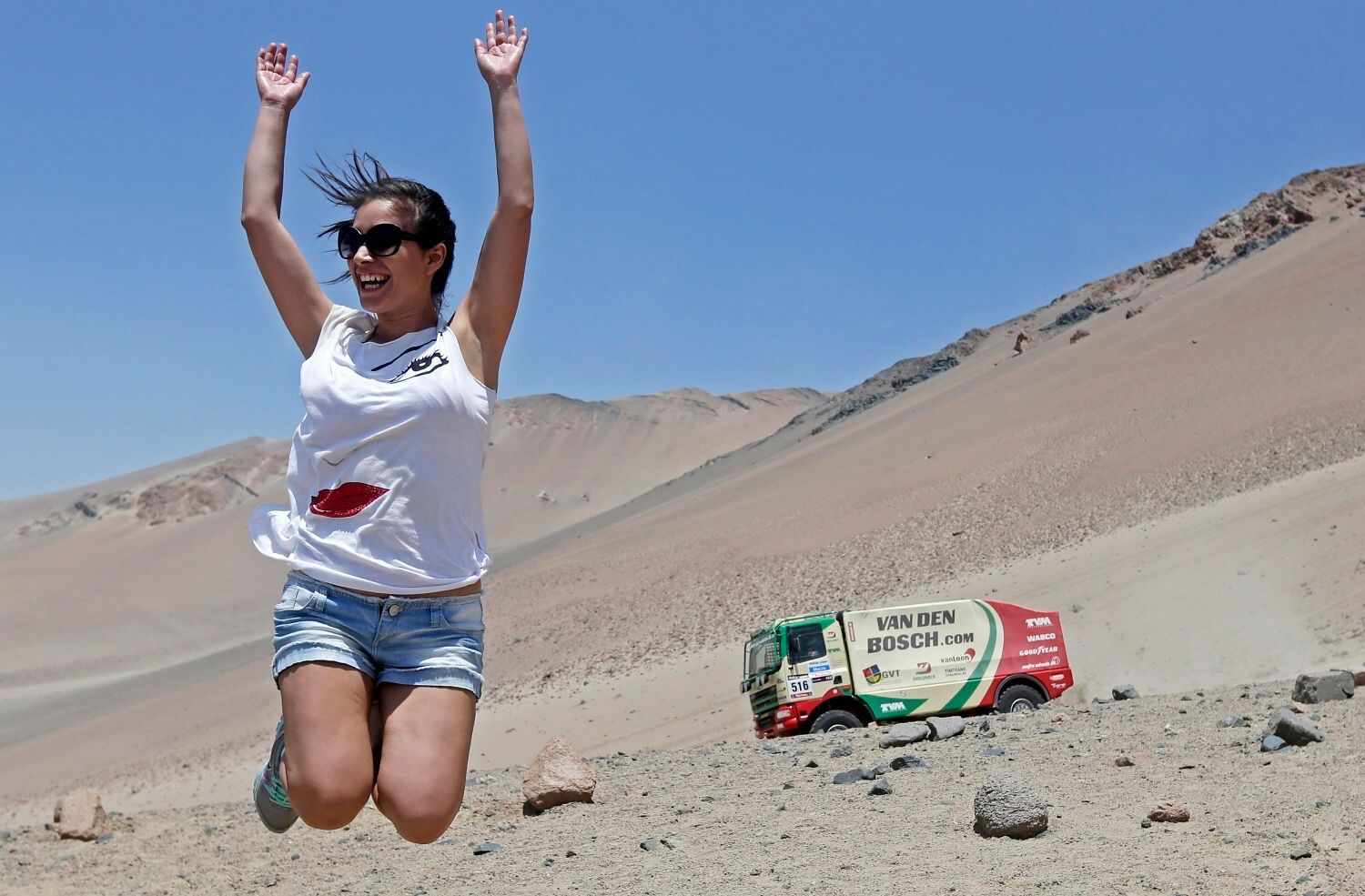 Rallye Dakar 2013 - třetí etapa: fanynka, Ronan Chabot