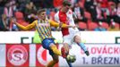 Jiří Texl a Lukáš Provod  v zápase 22. kola Slavia - Opava